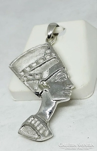 Silver Nefertiti pendant, Egyptian style 925 silver new jewelry, large type 8.5 gr