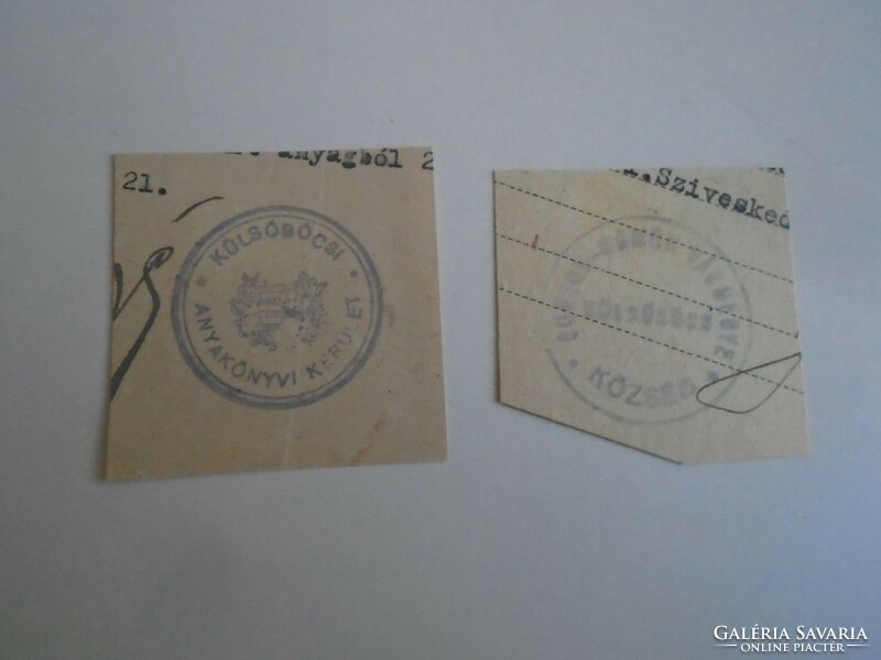 D202465  KÜLSŐBŐCS  régi bélyegző-lenyomatok  2 db.   kb 1900-1950's
