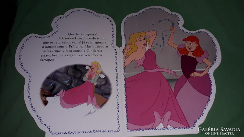 2008. Walt disney Cinderella picture book cut to the shape of a fairy tale Portuguese language according to the pictures