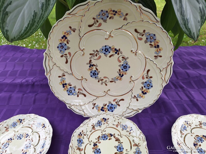 Zsolnay forget-me-not cake set