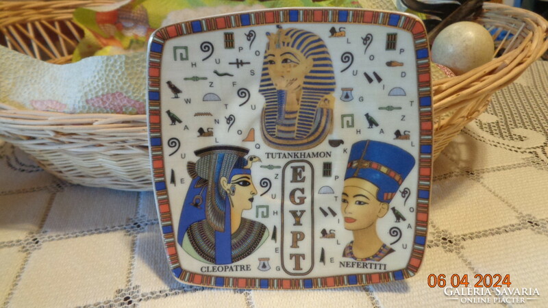Egyiptomi emlék tányér  , Tutankhamon , szép kézi festés
