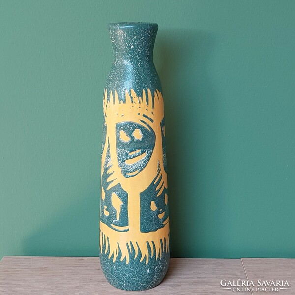 István Erdélyi vintage fat lava ceramic vase