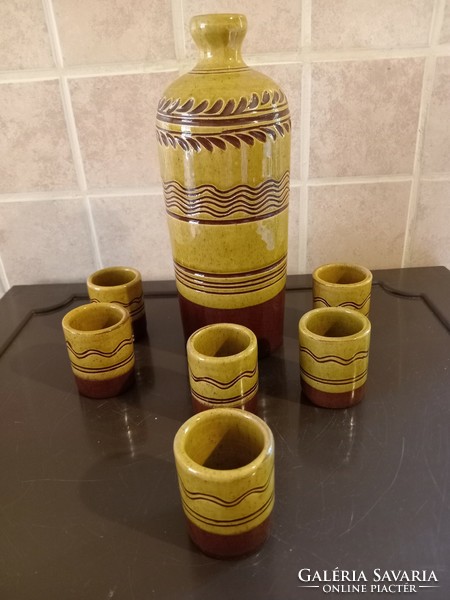 Vásárhely majolica ceramic drinking set