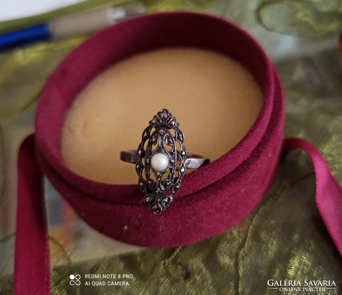 Szecessziós fazonú ezüst gyűrű