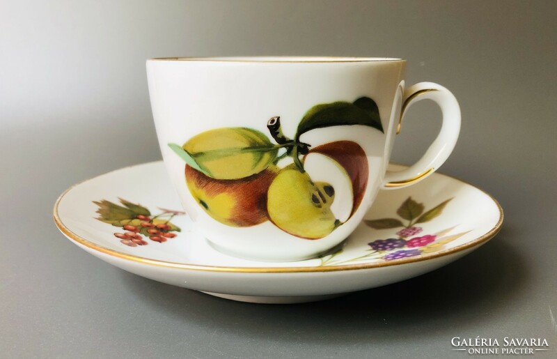 English porcelain tea set with fruit decor