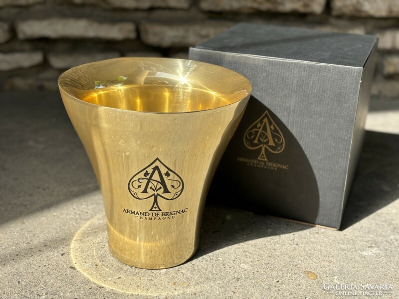 Armand de Brignac Champagne ACE of SPADES arany színű pezsgős jégveder eredeti L’Orfèvrerie d’Anjou