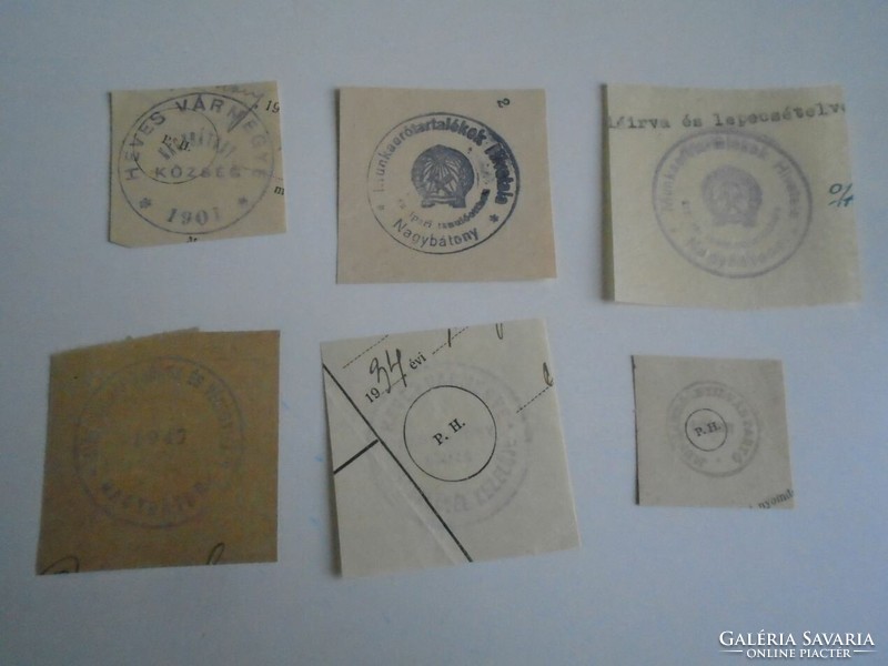 D202517 Grandfather's old stamp impressions 6 pcs. About 1900-1950's