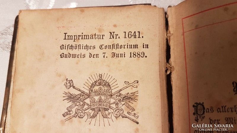 1889 Német nyelvű, kapcsos áhitatos könyv