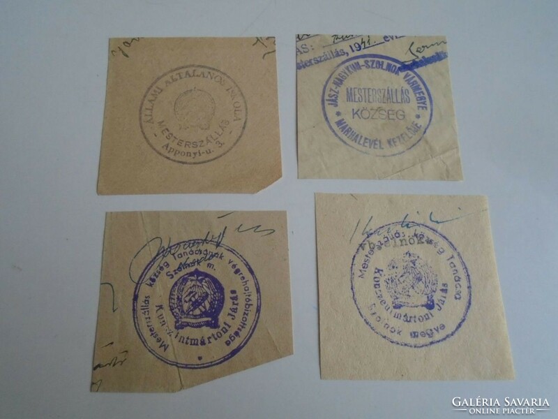D202507 master's quarters old stamp impressions 4 pcs. About 1900-1950's