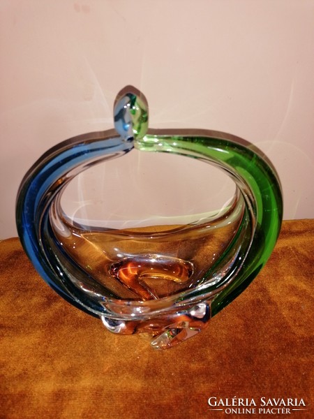 Art deco őntött üveg váza