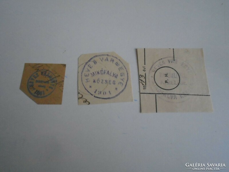 D202511 mikófalva (heves vm) old stamp impressions 3 pcs. About 1900-1950's