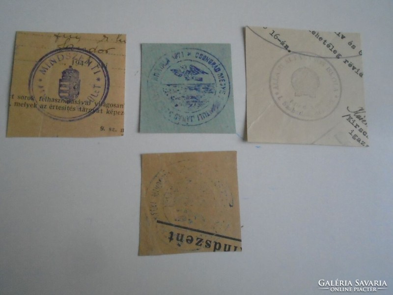 D202512 MINDSZENT  (Csongrád vm)   régi bélyegző-lenyomatok   4 db.   kb 1900-1950's