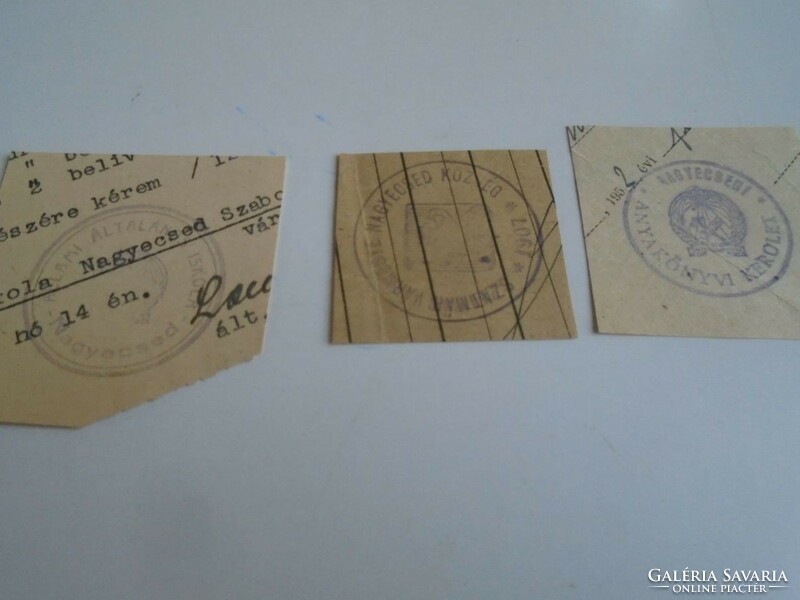 D202518  NAGYECSED   régi bélyegző-lenyomatok   3 db.   kb 1900-1950's