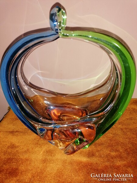 Art deco molded glass vase