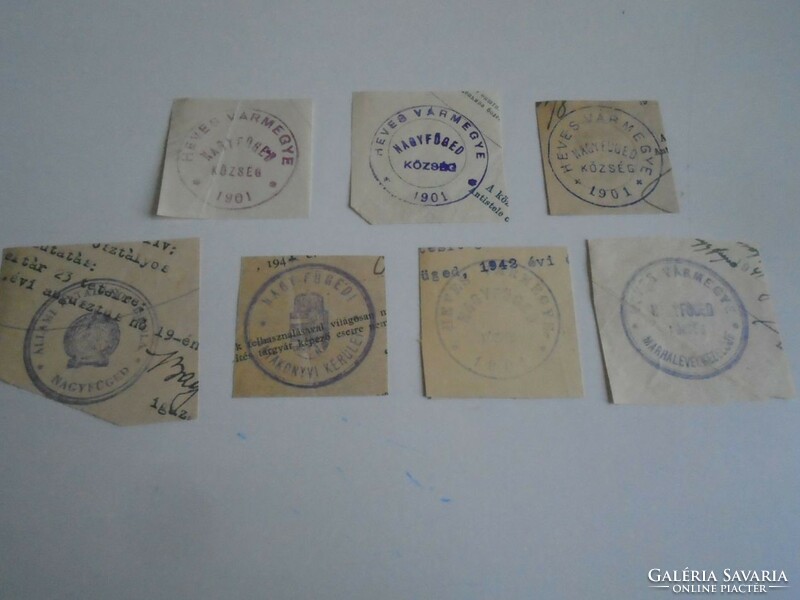 D202519  NAGYFÜGED   régi bélyegző-lenyomatok   8 db.   kb 1900-1950's