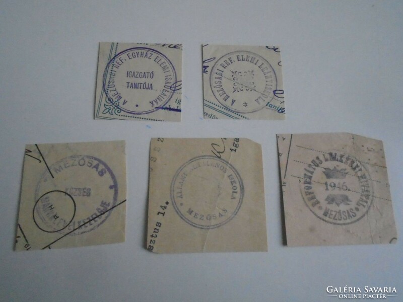 D202509 MEZŐSÁS   régi bélyegző-lenyomatok   5 db.   kb 1900-1950's