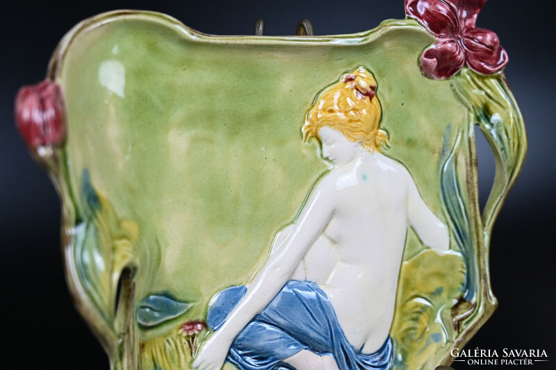 A wonderful art nouveau faience bowl, offering