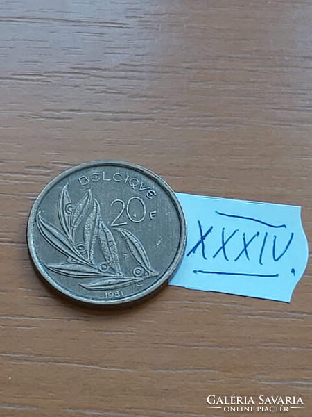 Belgium belgique 20 francs 1981 xxxiv