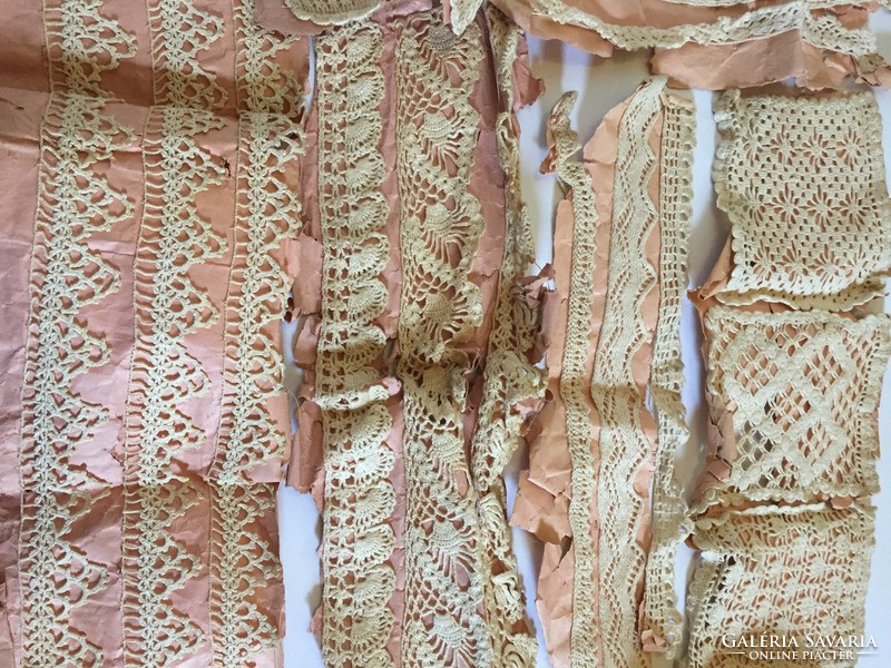 Old, rare, antique pink paper needlework patterns, crochet patterns