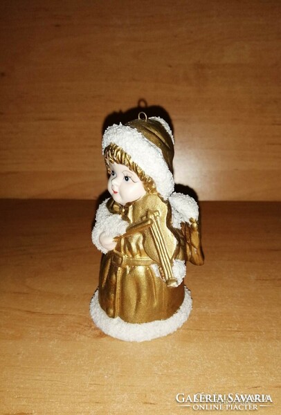 Porcelain angel bell Christmas tree decoration 9 cm (po-2)