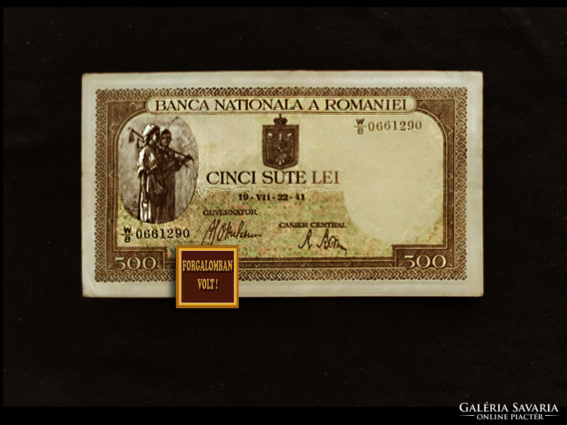 IGAZI RITKASÁG - ROMÁNIA - 1940 - 500 LEI (Igazi antik bankjegy!)