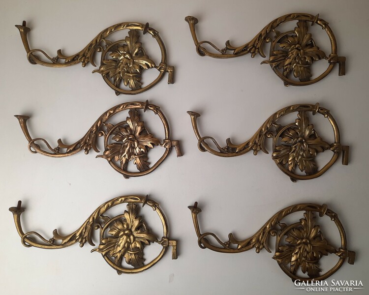 6 antique bronze chandelier arms