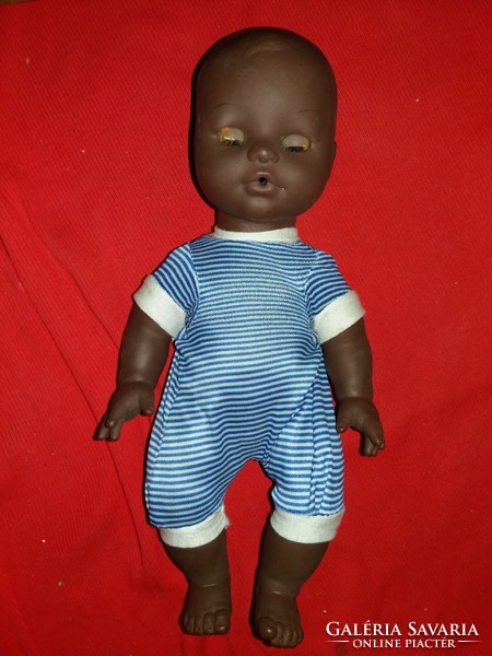 Antique glass-eyed sleeping plastic German sonneberg sonny negro toy doll 30 cm according to the pictures