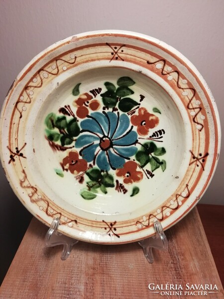 Antique wall plate with floral pattern, decorative plate v.