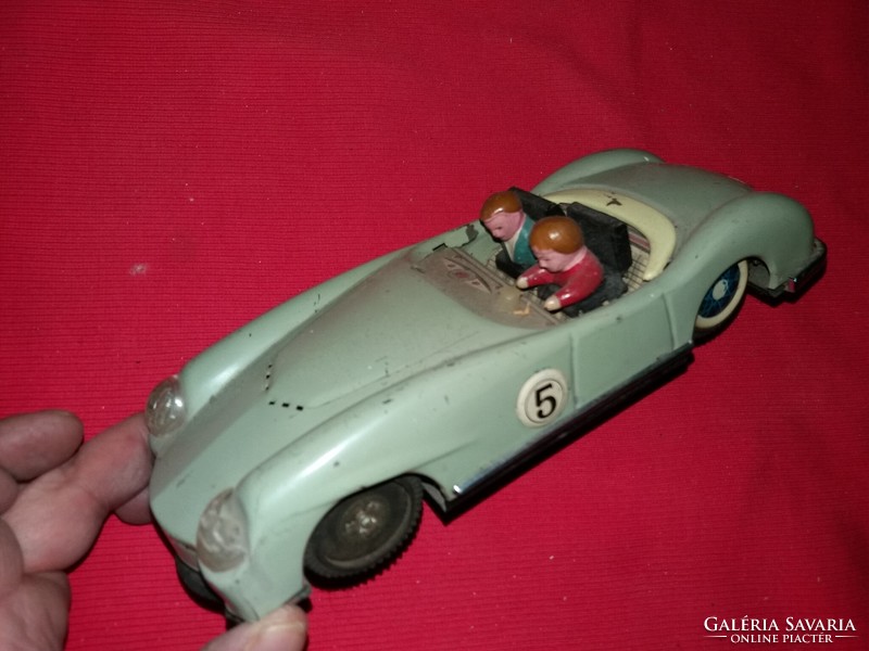Almost antique plate Chinese gray jaguar with flywheel metal car figures toy as shown in the pictures