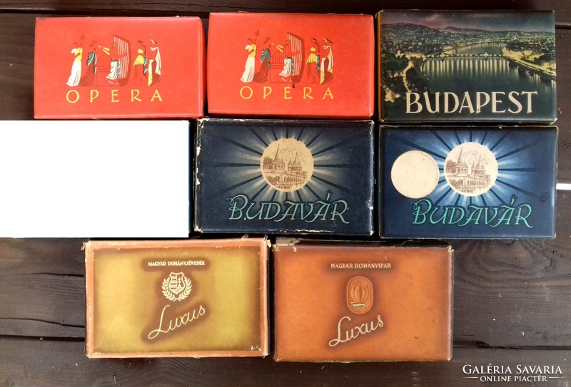 Hungarian cigarette cartons and tin boxes