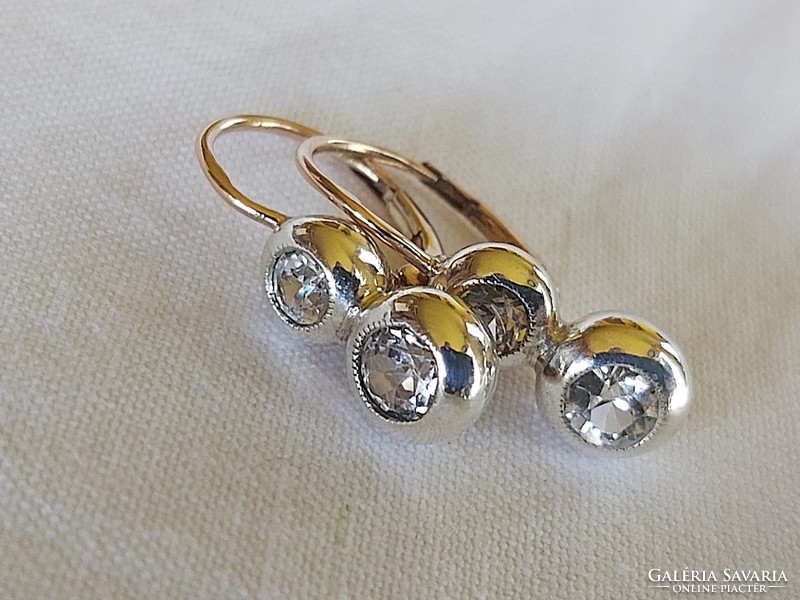 Gold button earrings