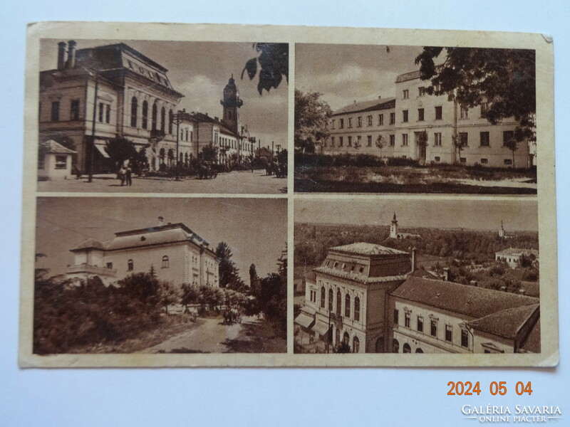 Old postcard: button, details (50s)