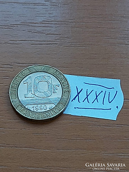 French 10 French francs 1990 bimetallic xxxiv