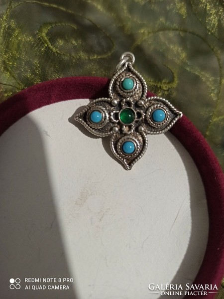 Silver pendant / turquoise