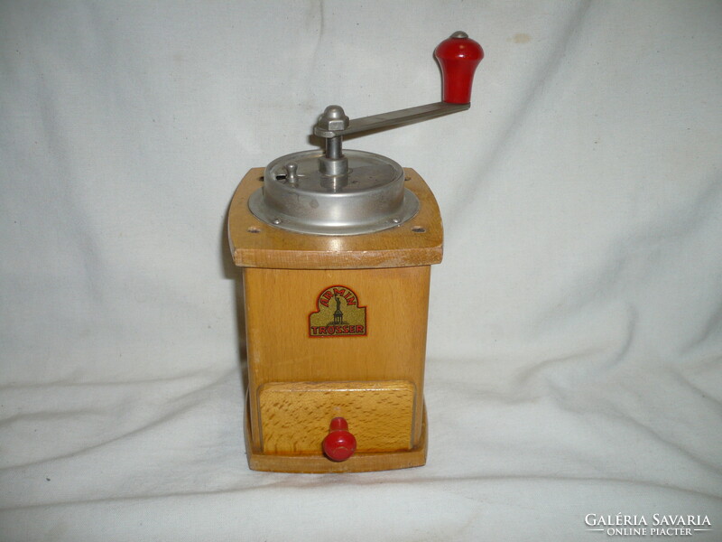 Old wooden coffee grinder