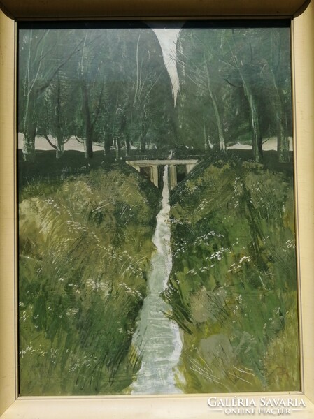 Pagany geza: bridge with a row of trees (1977, gallery)