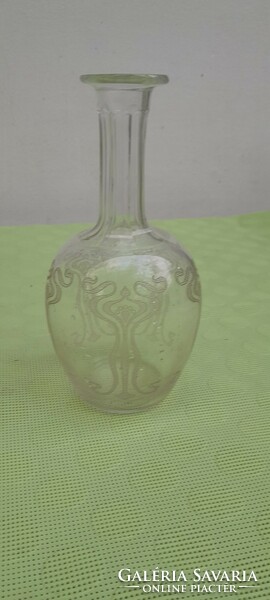 Antique Art Nouveau engraved cognac glass
