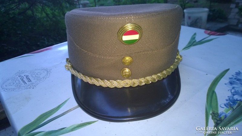 Hungarian army cap-hat with gold cording, Hungarian coat of arms 60s