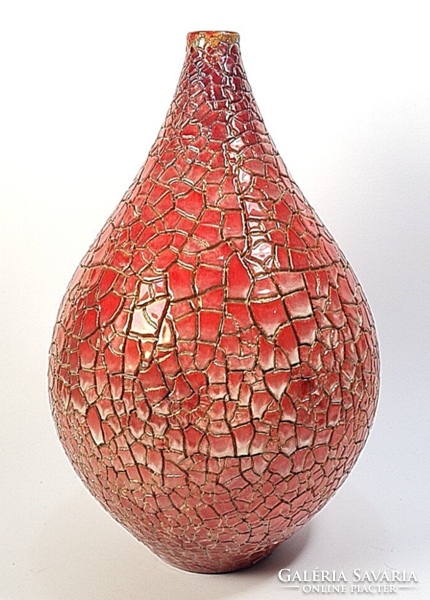 Huge Zsolnay shrink-glazed vase /30 cm. / Rarity!!
