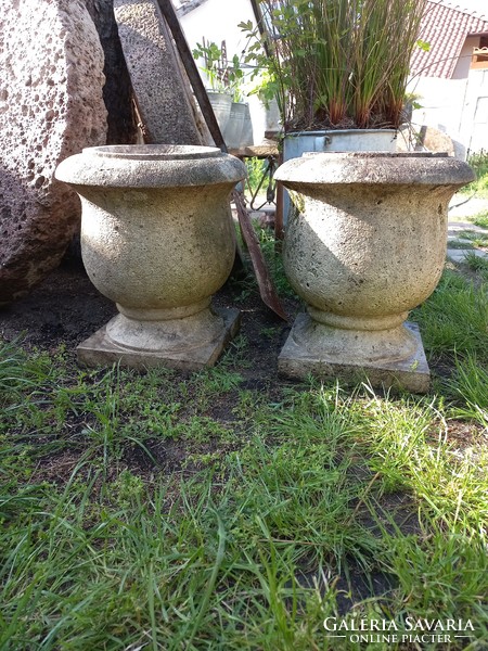 Pair of antique stone vases