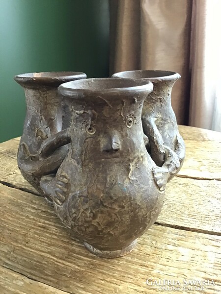 Régi kézműves kerámia váza