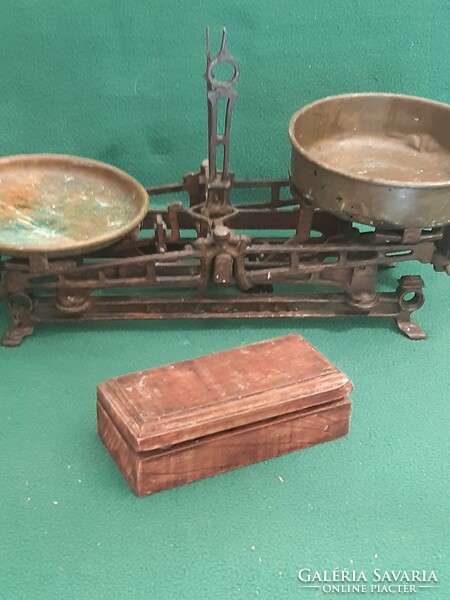Antique scale with copper weights