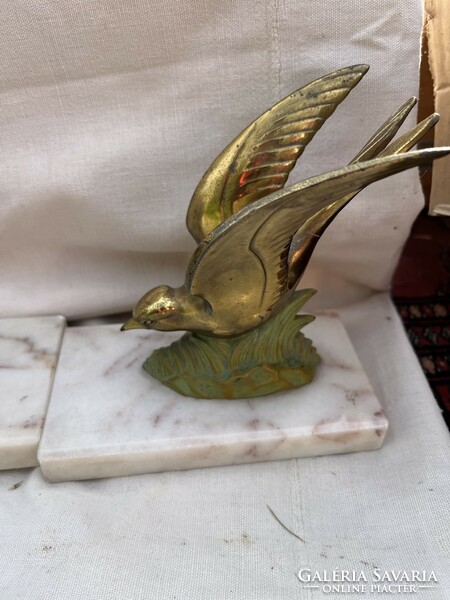 Copper art deco book holder birds