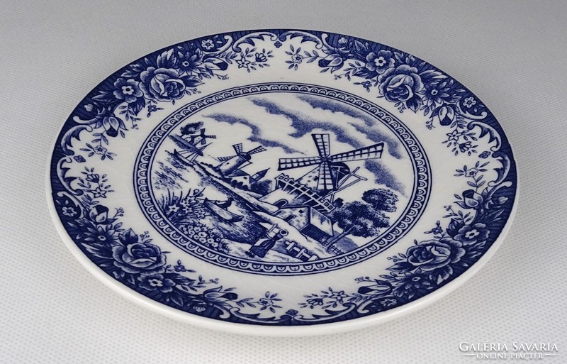 1R177 Szélmalmos holland mintás japán fajansz tányér 15.5 cm