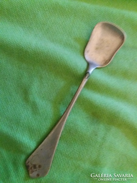 Antique alpaca silver-plated flat serving spoon 14 cm according to the pictures
