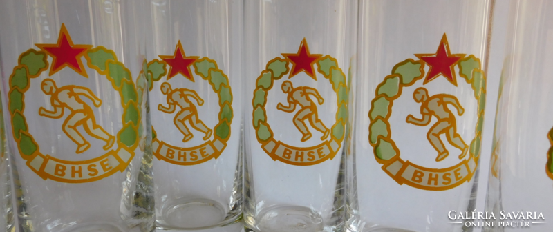Honvéd -bhse- glasses with red star logo - 6 pieces
