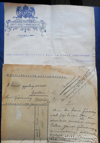 Magyar Kir. Honvédség katonai levelezése 1903 (2 db. felzet)