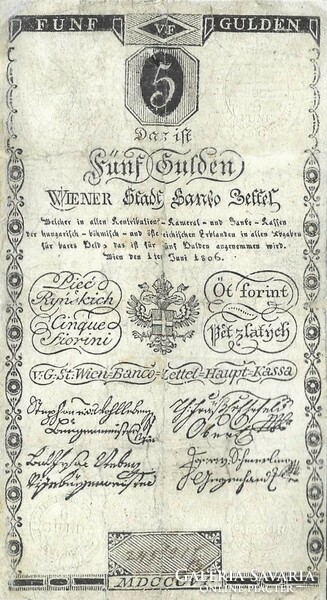 5 forint / gulden 1806 javított 3.