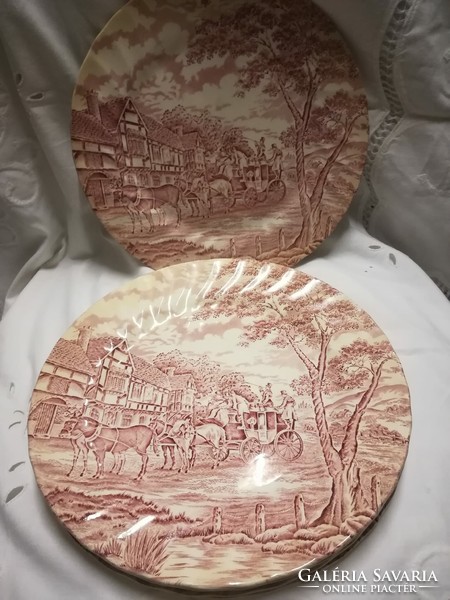 English faience flat plate + oval tray