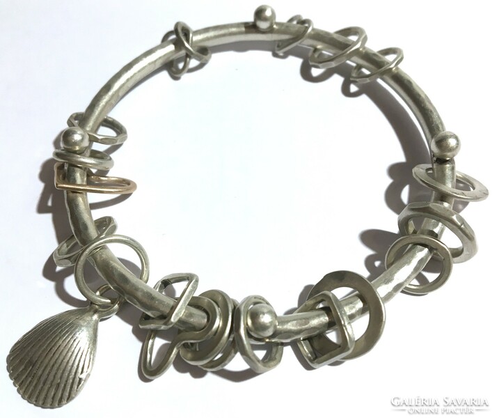 44 G silver craftsman unique bangle bracelet